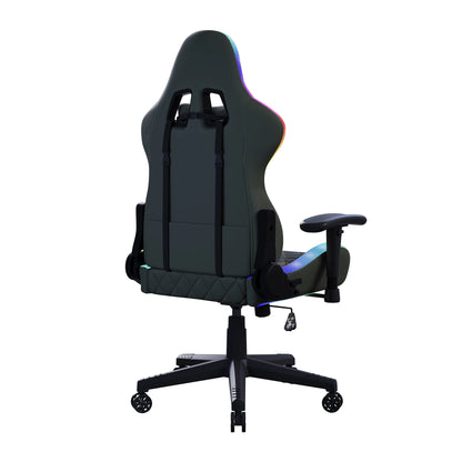 Rosahqnda Gaming Chair with Massage Function, Adjustable Office Chair, Gamer Chair with LED,Lumbar Cushion, Pillow,150 KG
