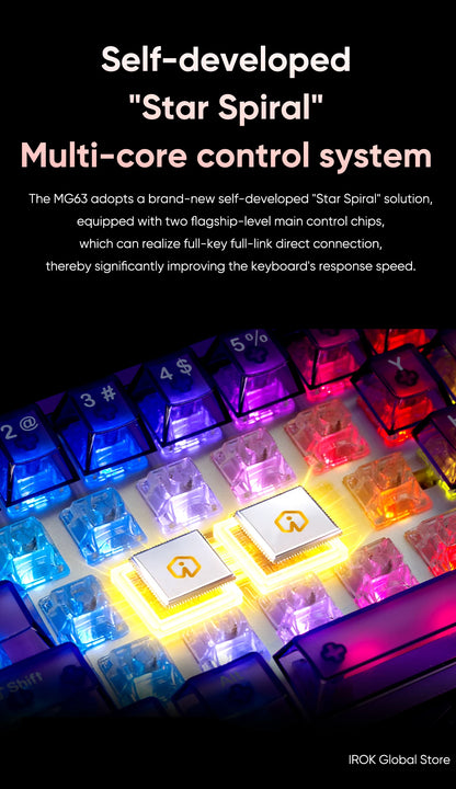 IROK MG63 Hollow Aluminium Gaming Magnetic Mechanical Keyboard 60% RT0.001mm 8KHz 0.07ms 512K RGB Hot Swap Wired Gamer Keyboard