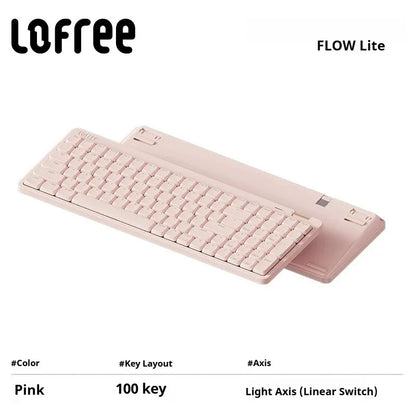 Lofree Flow Lite Wireless Mechanical Keyboard&PU Bag Lighter&Silenter POM Switch 2.4G Bluetooth&Wired Office Typing Gasket 84key