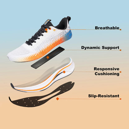 Baasploa Herren-Joggingsportschuhe mit Carbonplatte, professioneller Dämpfung, atmungsaktive rutschfeste Outdoor-Laufsneaker