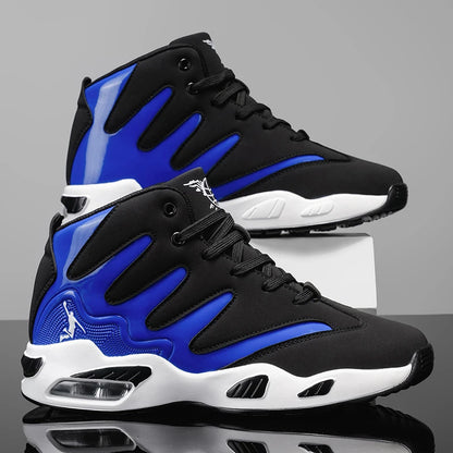Chaussures de basketball montantes pour hommes, robustes et stables, baskets d'entraînement à lacets, unisexe, adaptées à la course, au sport, au basketball et à la marche. Cadeau idéal pour hommes, léger, confortable,
