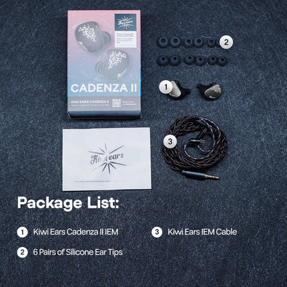 Linsoul Kiwi Ears Cadenza II IEM 10mm Titanium DD with KARS 2.0 Premium Construction Hifi Earphones & High-Quality Cable