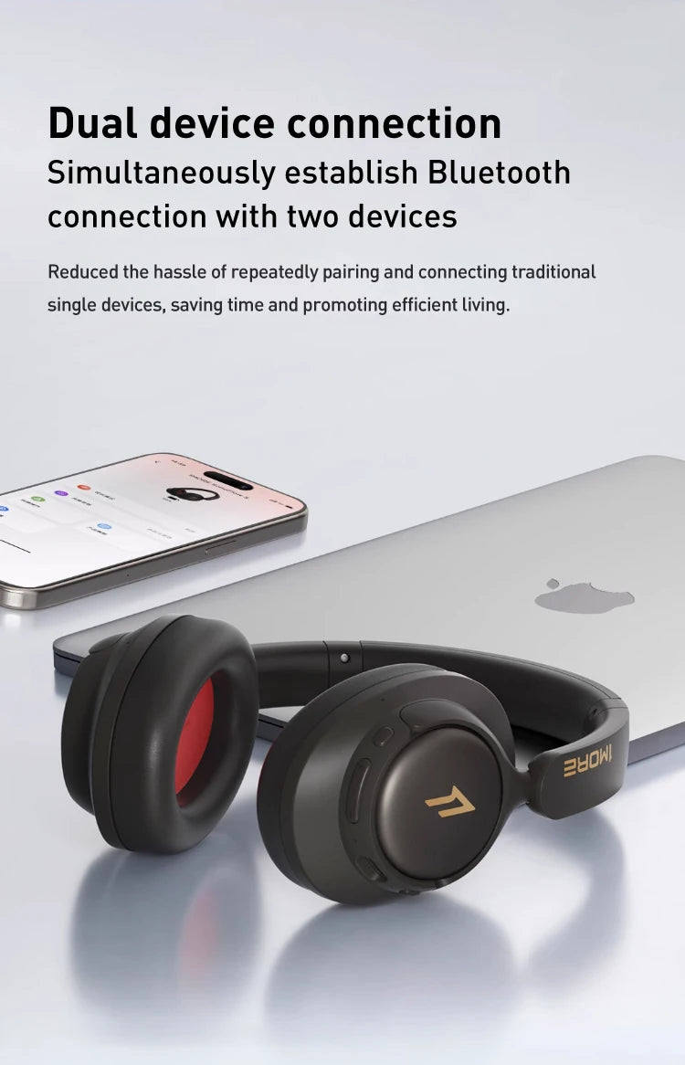 1MORE SonoFlow S Active Noise Canceling Wireless Headphones 42dB ANC Bluetooth Headsets Hi-Res Audio  90H Playtime