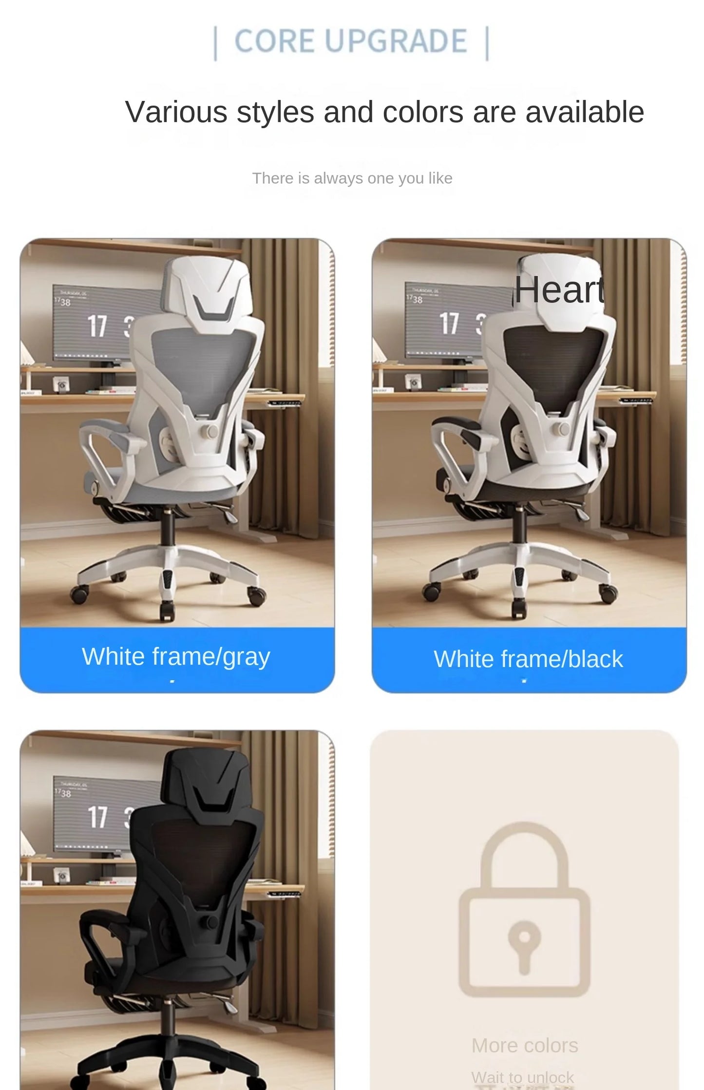 Ergonomic Reclining Seat, Comfortable Office Chair, Household Computer Chair, Student Dormitory, Gaming Chair with  Footrest