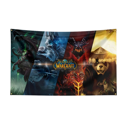 90X150CM Worlds of Warcrafts Wow Flag Polyester Digital Printed Game Tapestry Curtain For Decor dota1s