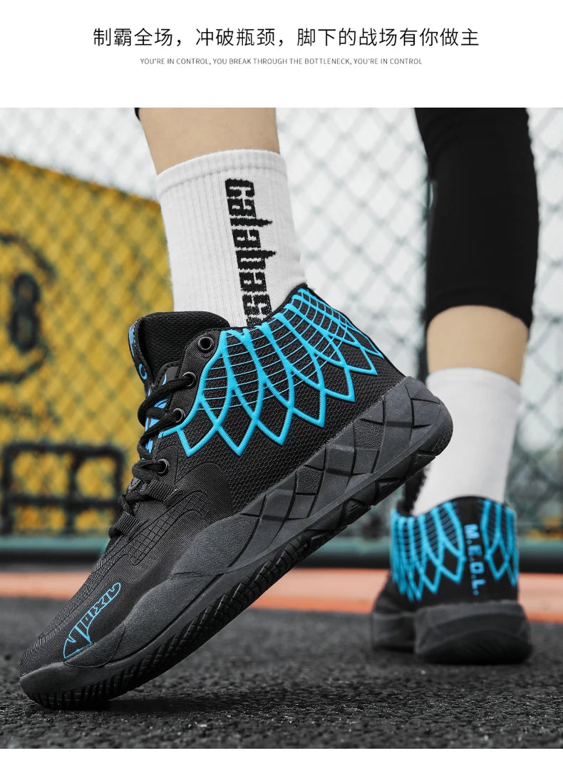Three-ball generation Lamelo Ball basketball shoes Yin-yang high-top practical youth student basketball shoes men's sports shoes