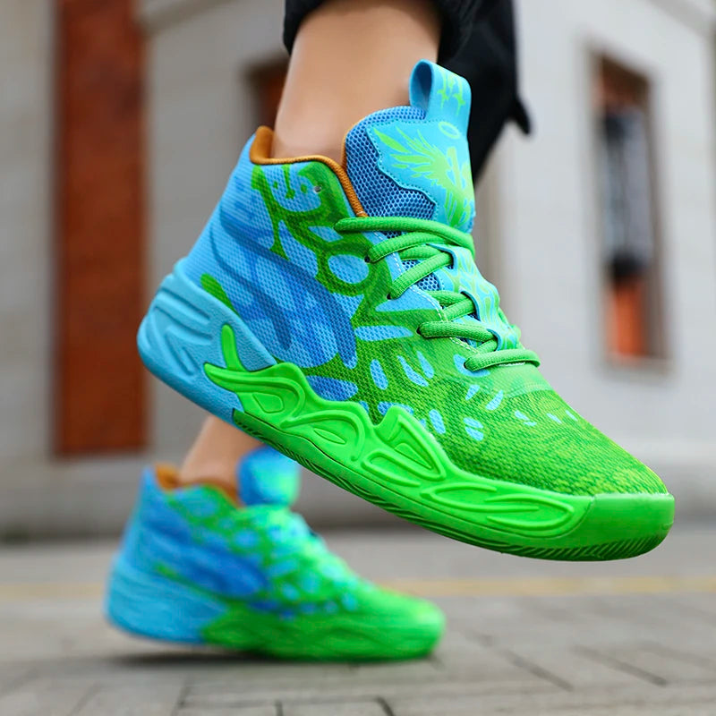 Basketball Shoes for Men Soft Lightweight Training Field Anti-Slip Shock-Absorbing Breathable Comfortable High-Top Sneakers for Men