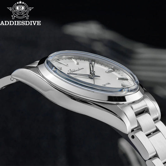 Orologio da uomo ADDIESDIVE in acciaio, stile di lusso, dotato di vetro bombato, movimento al quarzo e rivestimento luminescente blu BGW9; impermeabile fino a 100 ATM, display analogico – Modello AD2066