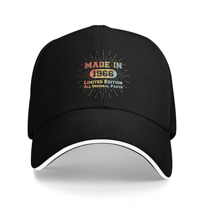 Men Women Born in 1966 vintage age 60 years old funny 60th birthday Hat Fashion Baseball Cap  Sun Hat Travel Headewear