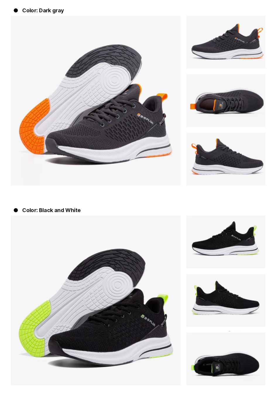 Baasploa Lightweight Running Shoes For Men Comfort Men's Designer Mesh Casual Sneakers Lace-Up Male Outdoor Sports Tennis Shoes