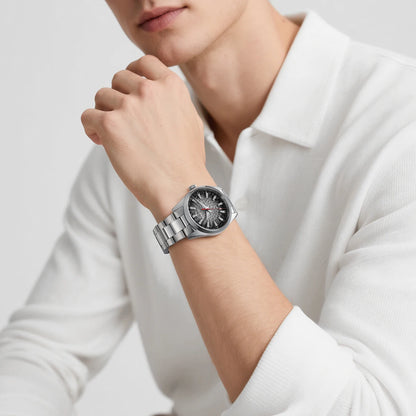 Orologio da uomo BERNY – Orologio al quarzo, vetro zaffiro, lancette luminescenti, impermeabile fino a 10 ATM, interamente in acciaio inossidabile – Stile elegante e casual, ideale per l’uso quotidiano o per le occasioni professionali