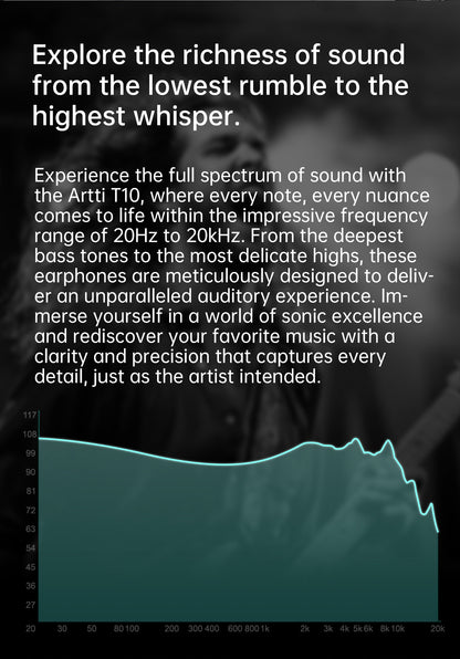 ARTTI T10 In-Ear HiFi Earphones Wired IEMs Monitors 14.2mm Planar Driver Textured Bass 0.78mm 2pin & 3.5MM/4.4MM Connector