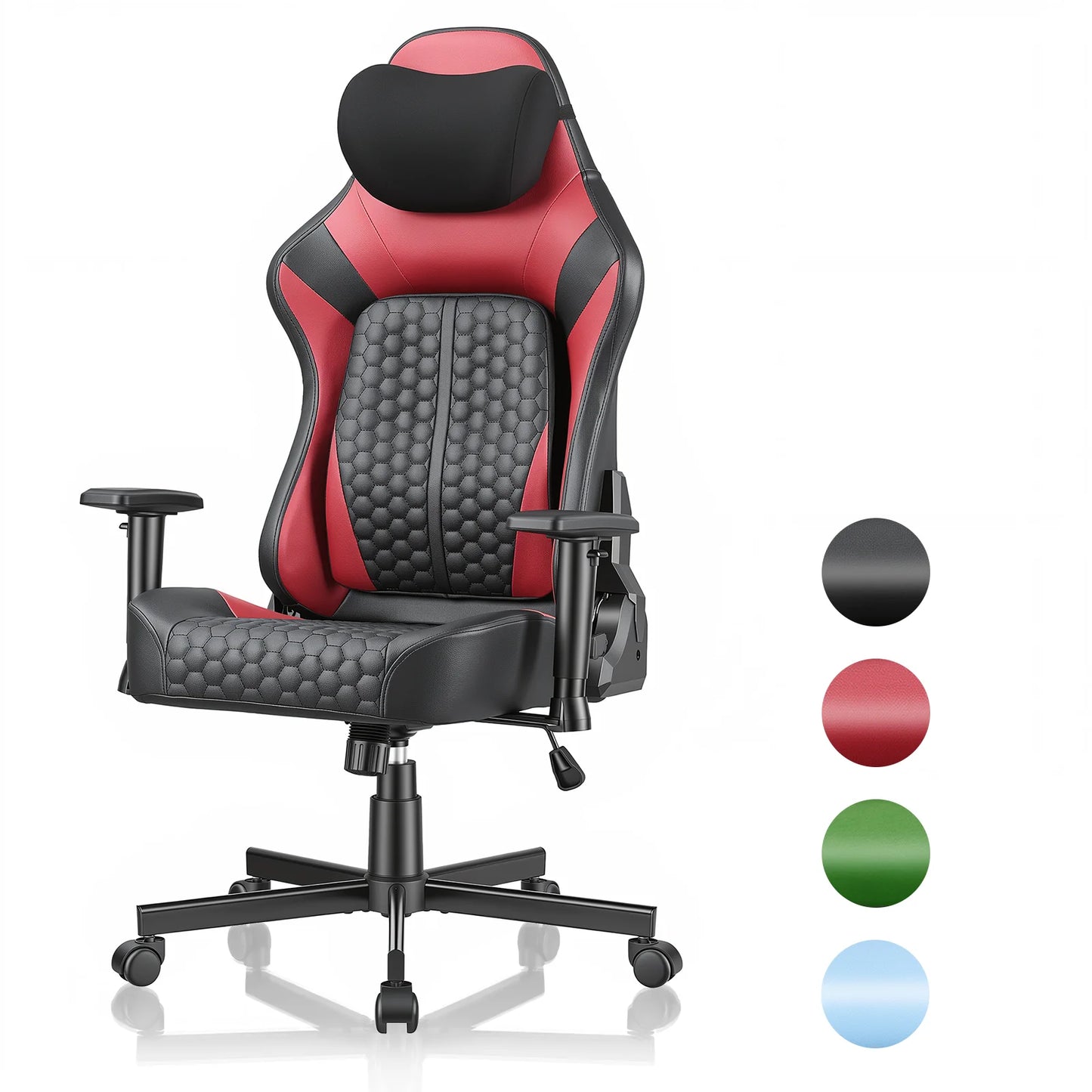 Devoko Gaming chair with 6-35 ° adjustable lumbarrest, thickened and wide seat cushion, ergonomic desk chair