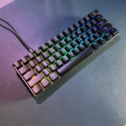 RK61 Wired 60% Mechanical Gaming Keyboard RGB Backlit 61 Keys Ultra-Compact Hot Swappable Red Switch Provides a Smooth