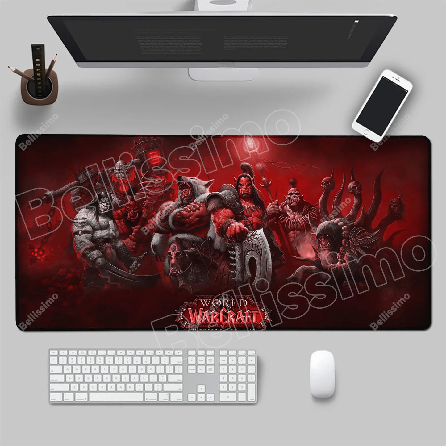 World Of Warcraft 90x40 Μεγάλο Gaming Mouse Pad Επιφάνειας Γραφείου για Παιχνίδια Csgo, Φυσικό Καουτσούκ, Μεγάλο Gamer XXL Mousepad Υπολογιστή
