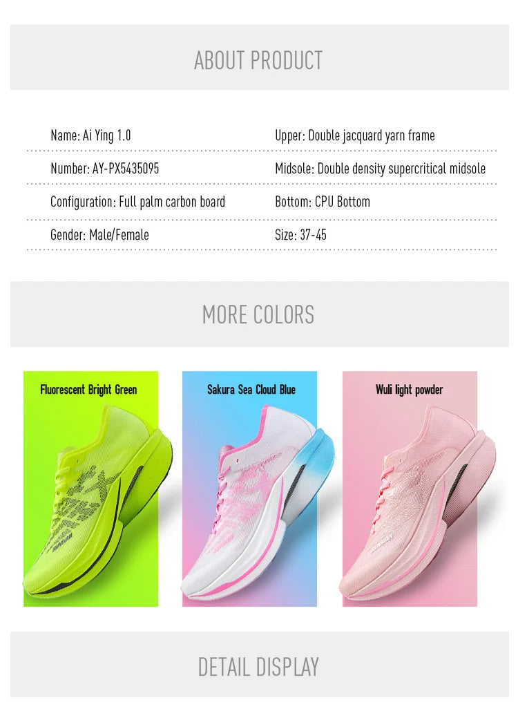 IRUNSVAN Zapatillas deportivas con placa de carbono para maratón, zapatillas profesionales de running, amortiguadoras, transpirables, para jogging, unisex 095