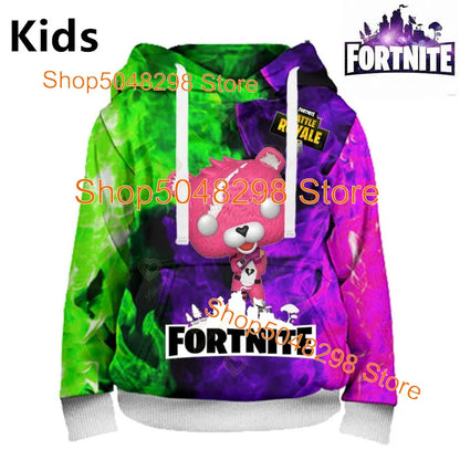 Sweatshirt com Estampado de Herói Fortnite, Jogo Popular, para Rapazes e Raparigas, Roupa 3D Casual, Hoodie para Crianças, Adultos, Homens e Mulheres, Pullover de Primavera e Outono