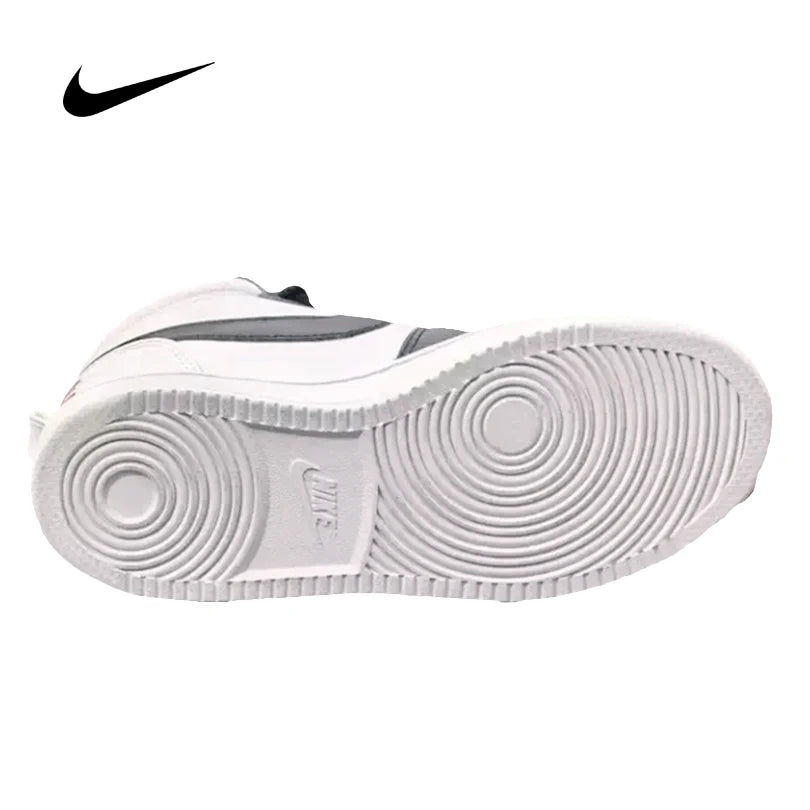 NIKE Unisex White High-Top Court Borough Mid Sneakers for Fall Winter Training & Casual Wear (844906-100)