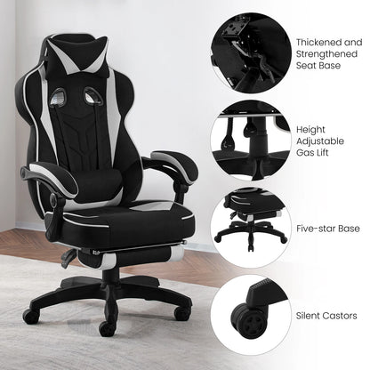 WOLTU Ergonomic Gamer Computer Chair Executive Office Chair Breathable Gaming Chair with Lumbar Cushion Headrest Footrest