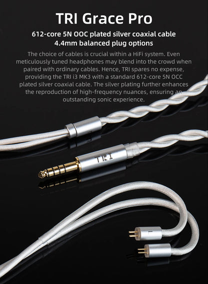 TRI I3 MK3 3rd-Gen Planar+BA+DD Hybrid Flagship HIFI In-EarEarphones Headphones High Resolution Wired Earbuds