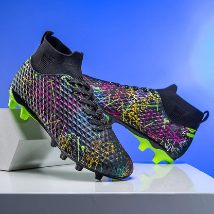 Nouvelles chaussures de football pour hommes, crampons pour terrain extérieur, baskets montantes très vendues pour intérieur, chaussures de football de haute qualité, chaussures de futsal antidérapantes