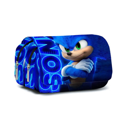 Sonic The Hedgehog Double Pencil Case Stationery Bag Storage Pouch