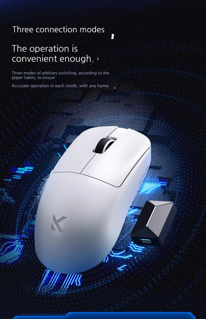 MCHOSE L7 Ultra+ Medium Large Hand Mouse Game E-Sports Paw3950 Wireless Three Mode Lightweight Office Dual-Drive Computer Mouse
