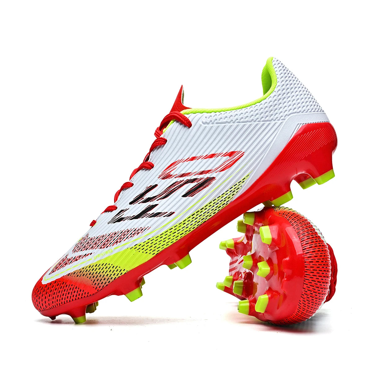 Chaussures de football respirantes pour hommes, chaussures de sport antidérapantes à longues crampons FG/AG pour l'extérieur et l'intérieur, un incontournable pour les fans