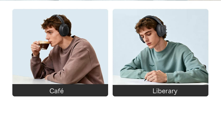 Baseus Bass BH1 NC Lite ANC Wireless Headphones 95% Noise Cancelling Headsets Headphone Bluetooth 6.0 80H Over Ear Earphones
