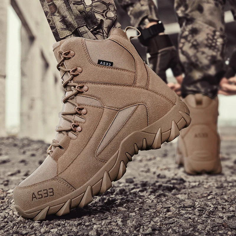 Chaussures de neige antidérapantes pour hommes, bottines montantes à plateforme, confortables et chaudes, bottes d'hiver pour hommes, bottes de couture dans le désert
