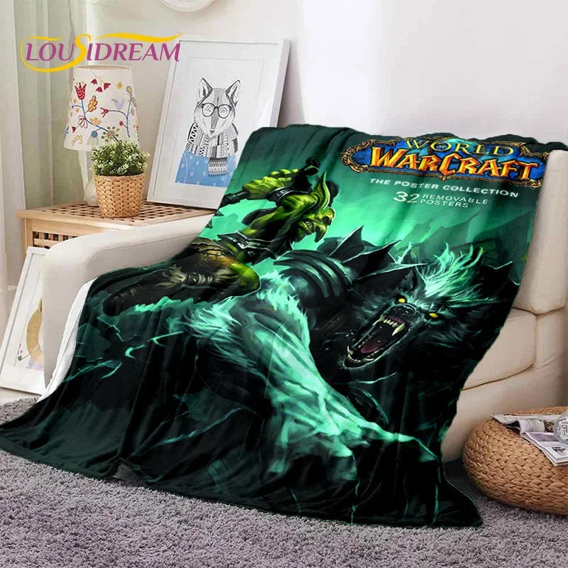 WOW, World of Warcraft Demon Hunter, Lich King, pătură din flanel pentru pat, dormitor, canapea, picnic, pătură pentru exterior și timp liber