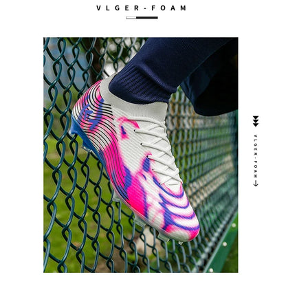 New Men Football Boots Outdoor Sneakers High-quality Grass Cleats Soccer Shoes Boys Match Hot-selling Non-Slip High-top Light