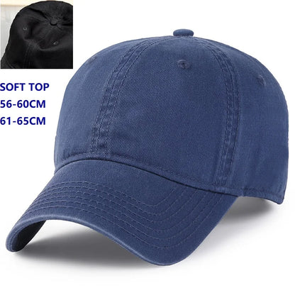 Baseball kapa Big Head Plus Size iz 100 % bombaža, primerna za moške in ženske, nastavljiva kapa »Dad Hat«, velikost 58–60 cm, 61–65 cm
