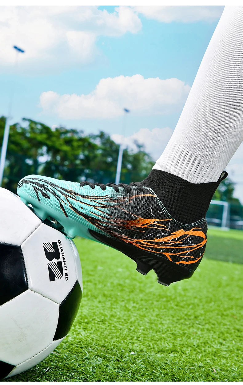 Chaussures de football à crampons FG pour terrain ferme, coupe basse, à lacets, pour hommes, professionnelles, antidérapantes, résistantes à l'usure, pour entraînement sur herbe naturelle
