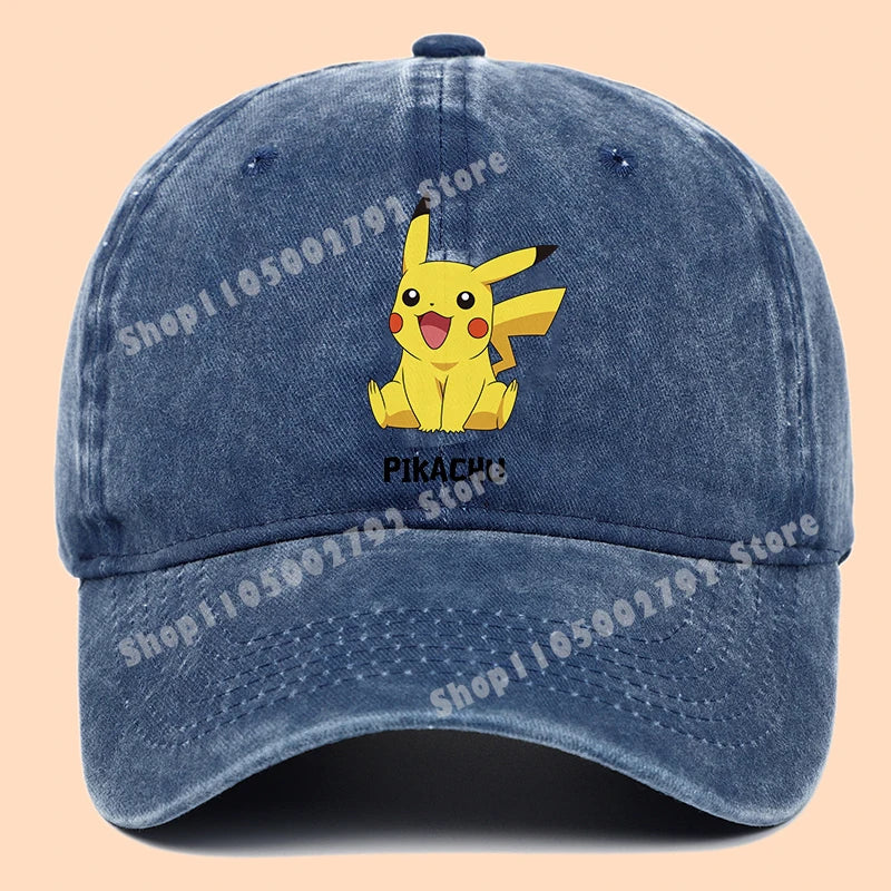 Pokemons Baseball Caps Pikachu Kawaii Anime Figures Sunshade Hats Summer Outdoor Parent Child Sunhat Trendy Duck Tongue Cap Gift