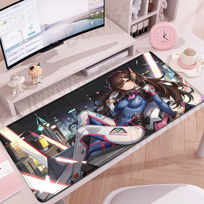 Gaming Accessories O-Overwatch D-D.va Mouse Pad Large Keyboard Mousepad Pc Cabinet Deskmat Xxl Extended Mats Gamer Mausepad