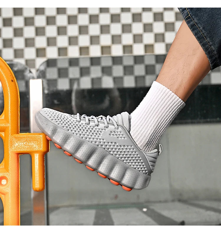 Men's Comfortable Casual Sneakers with Foot Sensing Massage Technology Women's Sports Breathable Lightweight Training Shoes