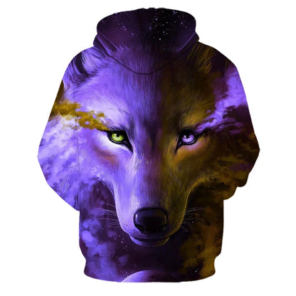 Mikiny s kapucí Animal Wolf s 3D potiskem pro muže i ženy, módní ležérní oversized pulovr, hip hop Harajuku streetwear hoodies