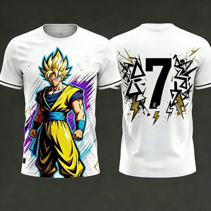 2026 Summer Dragon Ball T-Shirt High Quality 3D Goku Print Oversized Unisex Retro Y2K Anime Football Casual for Men Women Kids