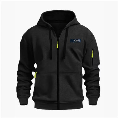 Men's Sweatshirts with Zipper Pockets Thin Solid Color Half Tracksuit Casual Outdoor Hooded Tracksuit Long Sleeve Jacket Coats