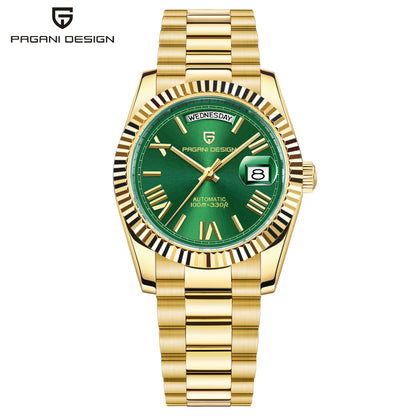 PAGANI DESIGN Men's Watches Green Luxury Automatic Watch For Men ST16 Mechancial Wrist watch Men For 2025 New Stainless steel