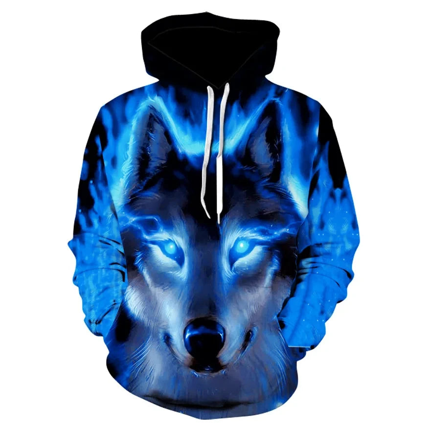 Ferocious Wolf Head Anime Sweatshirt 3D Printed Hoodies Men/Women Fashion Clothing Harajuku Kids Men's Coat
