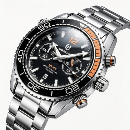 Orologio da polso di lusso da uomo del marchio QINGXIYA, cronografo sportivo impermeabile con data luminosa, orologio al quarzo casual da uomo