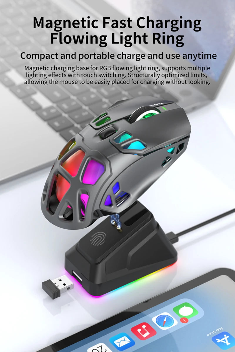 Lenovo X9Pro Tri-Mode Wireless Mouse 2.4G Bluetooth Wired Lightweight Magnetic Charging Dock Desktop Laptop Gaming&Office