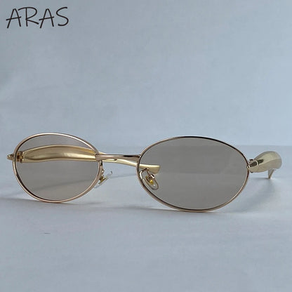 Sexy Small Oval Punk Sunglasses Women 2026 Luxury Vintage Steampunk Metal Frame Sun Glasses For Ladies Trendy Traveling Shades