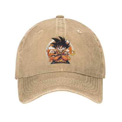 DBZ Little Kakarot Baseball Cap Casual Distressed Cotton dragon ball Sun Cap for Men Women Outdoor Adjustable Fit Hats Cap