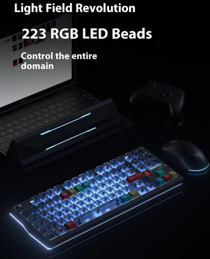 AULA F87 Pro V2 Mechanical Keyboard 3-modes Wireless 12000mAh Long Battery Life Hot-Swap RGB Customi E-Sports Keyboard PC Gaming