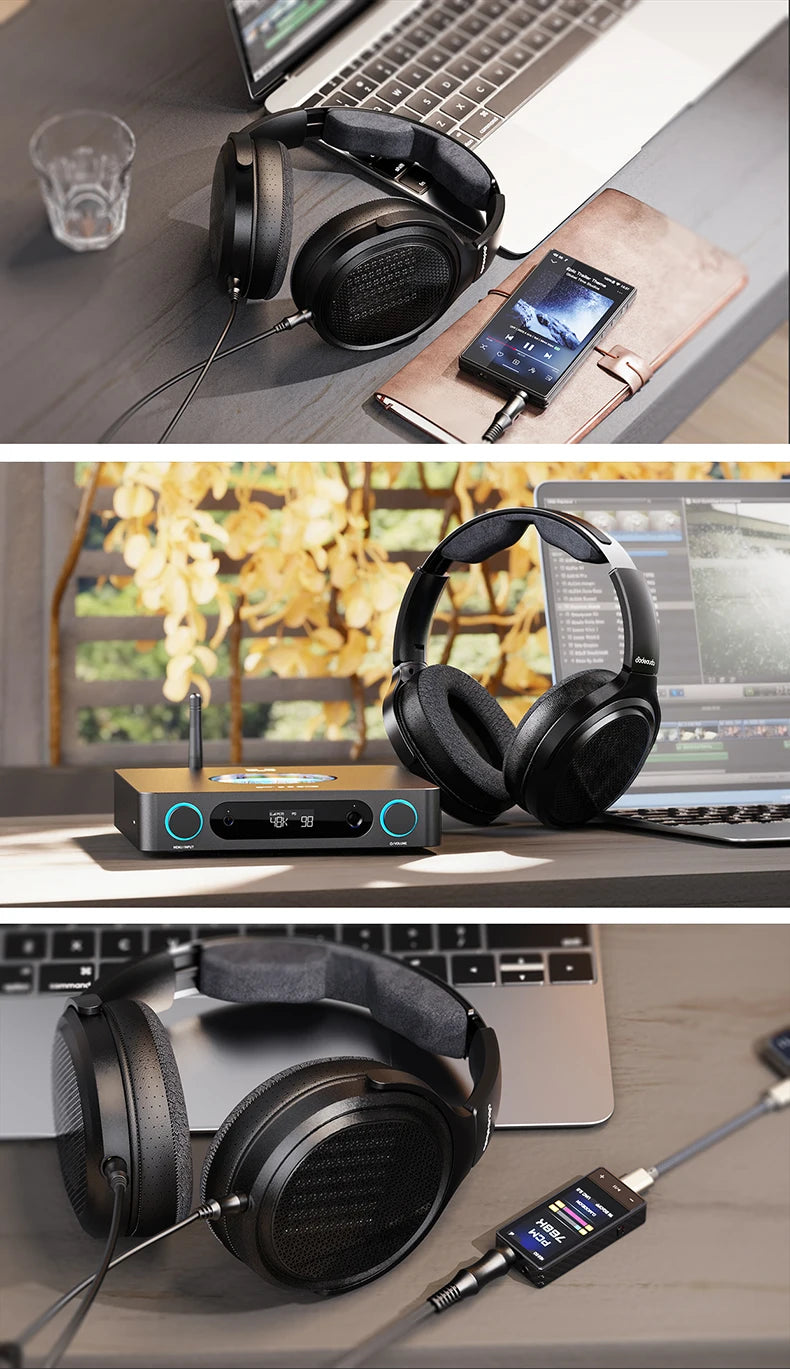 FiiO JT7 Over-Ear Planar Magnetic Audiophile Headphones with 95x86mm Planar Driver design,Adjustable Headband,4.4mm/3.5mm Cable