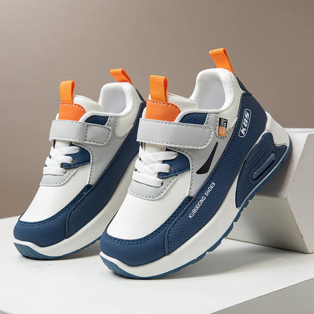 PU Leather Sport Shoes For Children Trend Fashion Kid's Sneakers Soft-soled Outdoor Boy's Girl's Running Shoes