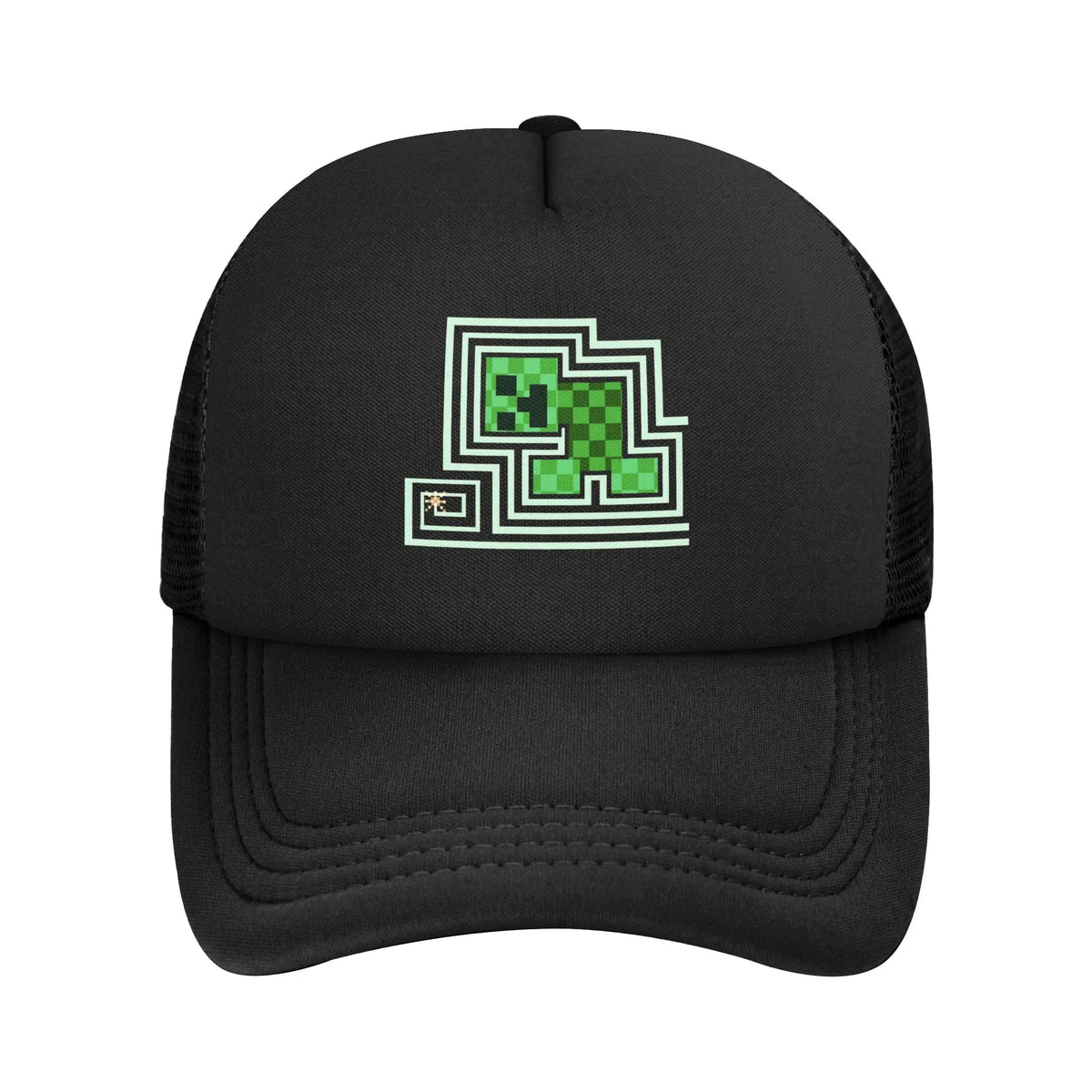 Kapa za odrasle Creepers z velikim čelom, v slogu videoigric, v stilu Trucker, mrežasta bejzbolska kapa, poliestrska kapa, sončna kapa, nastavljiva dirkaška kapa, poletna